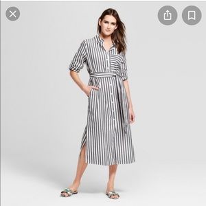 Who What Wear Striped Shirtdress
